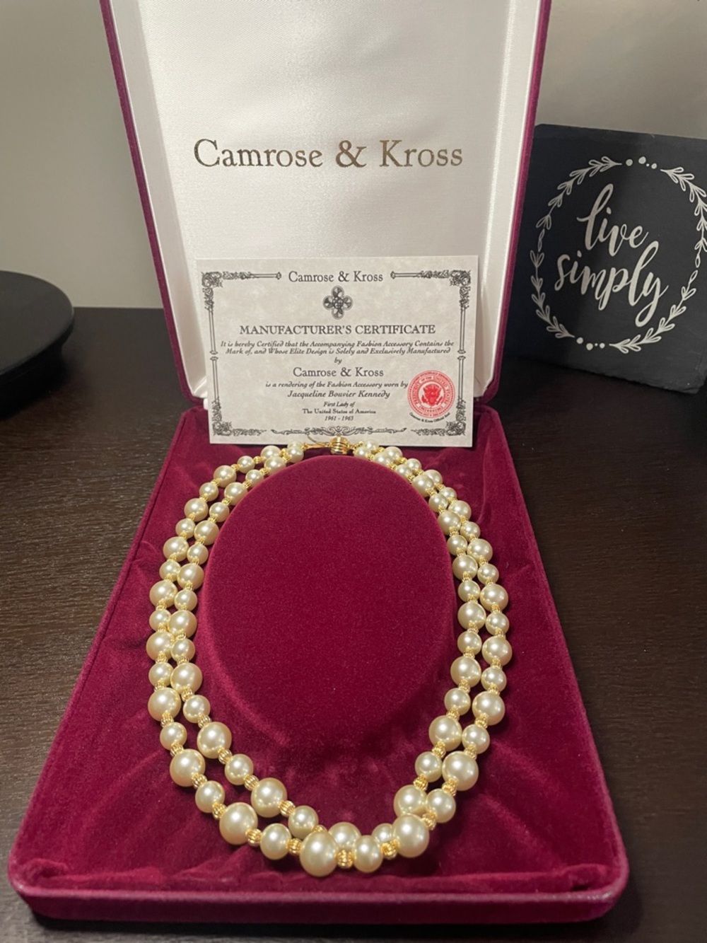 NIB Collectable -Gold and Pearl Double Strand Necklace